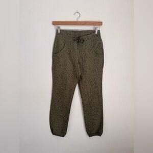 MEC Olive Green Patterned Drawstring Joggers